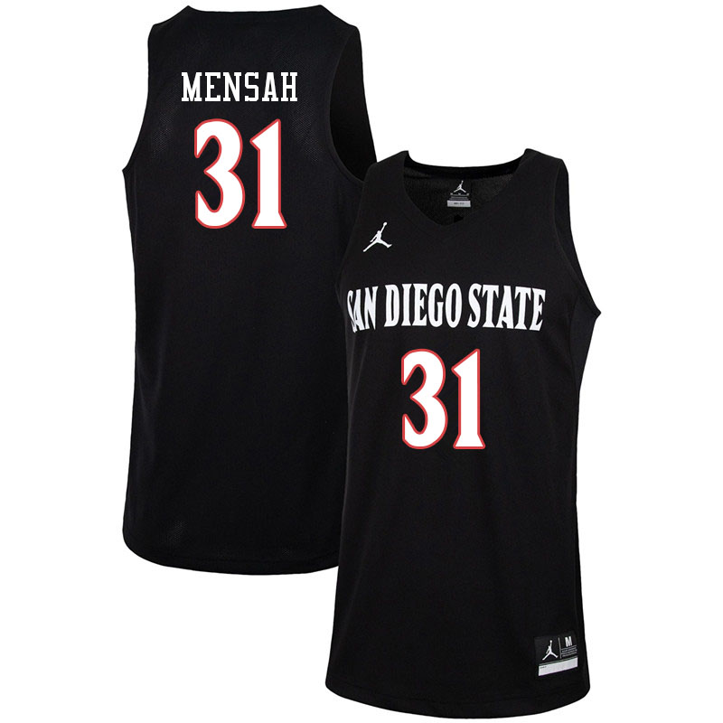 Jordan Brand Men #31 Nathan Mensah San Diego State Aztecs College Basketball Jerseys-Black